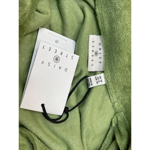 Daisy Street Women's Green Towel Button Down Short Sleeve Shirt Sz M - NWT - Picture 5 of 7